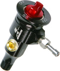 AEROMOTIVE Fuel Sample Check Valve with 1/8 Inch NPT Male Inlet and 3/16 Inch Hose Barb Outlet, Aluminum, Black Anodized
