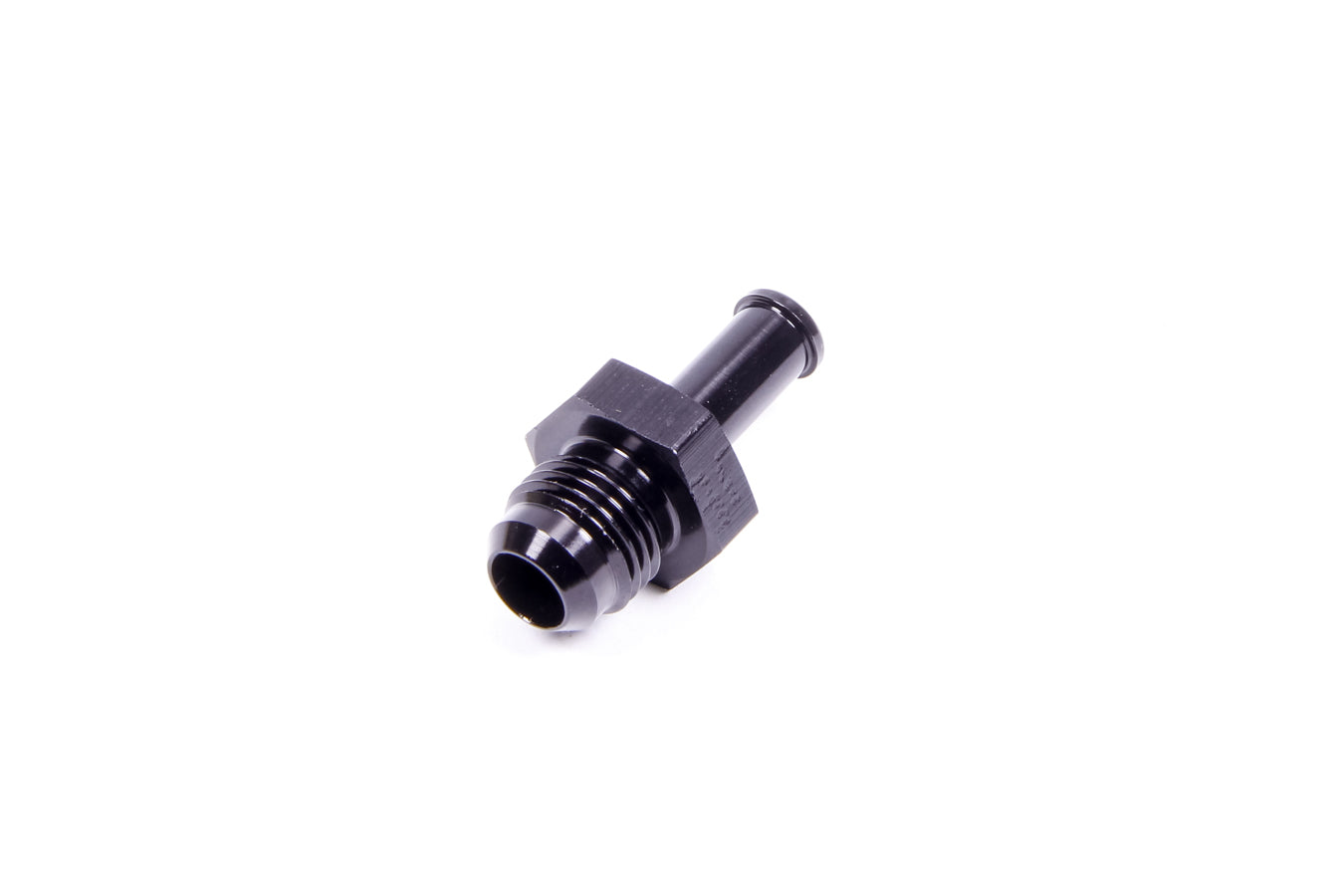 AEROMOTIVE 15635 -6AN Male to 5/16 Inch Hose Barb Fitting Aluminum Black Anodized