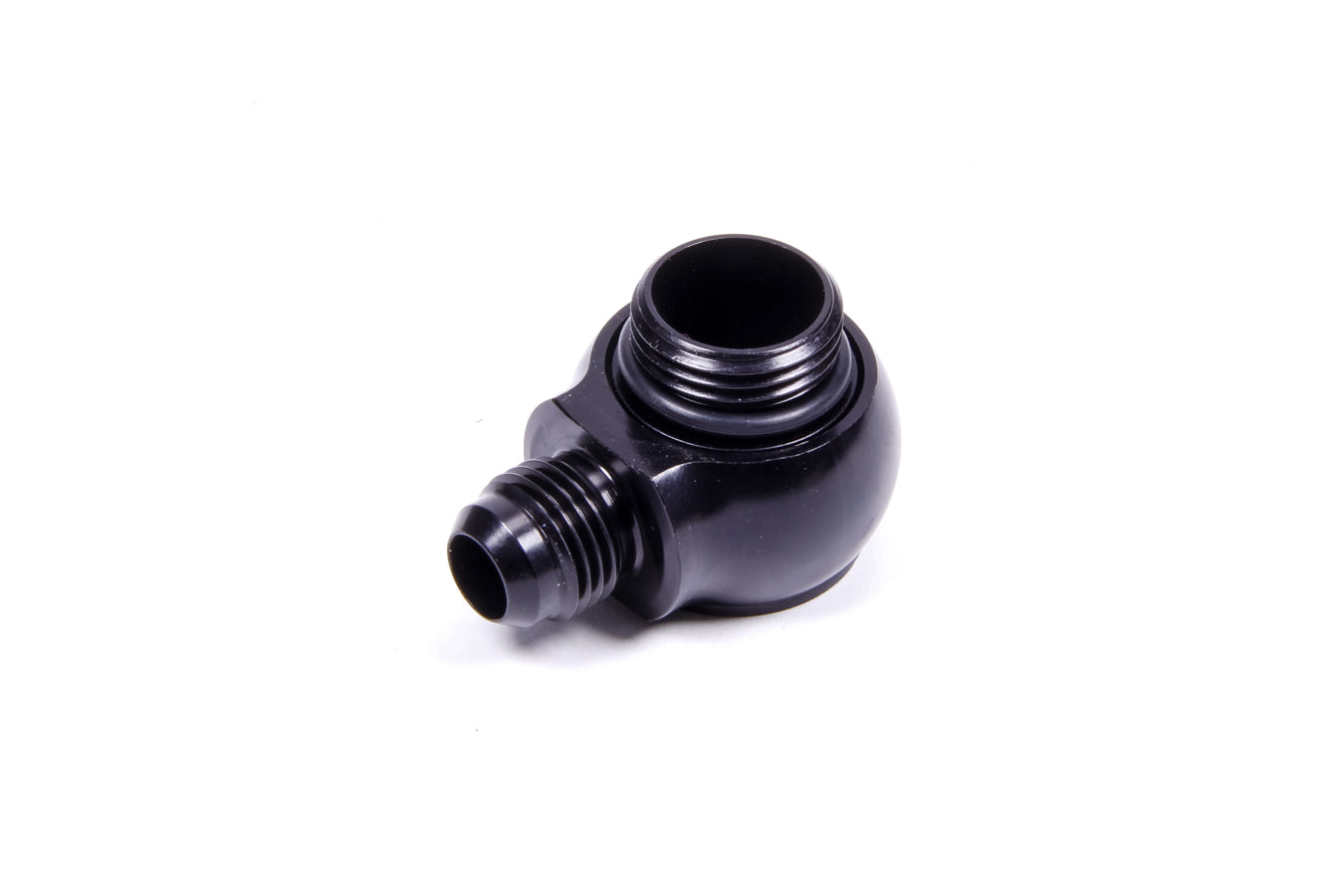 AEROMOTIVE 15636 Banjo Adapter -8AN to -6AN 90 Degree Aluminum Black Anodized Fitting
