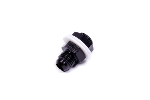 AEROMOTIVE 15644 -6AN Bulkhead Fitting with Straight Aluminum Black Anodized Finish