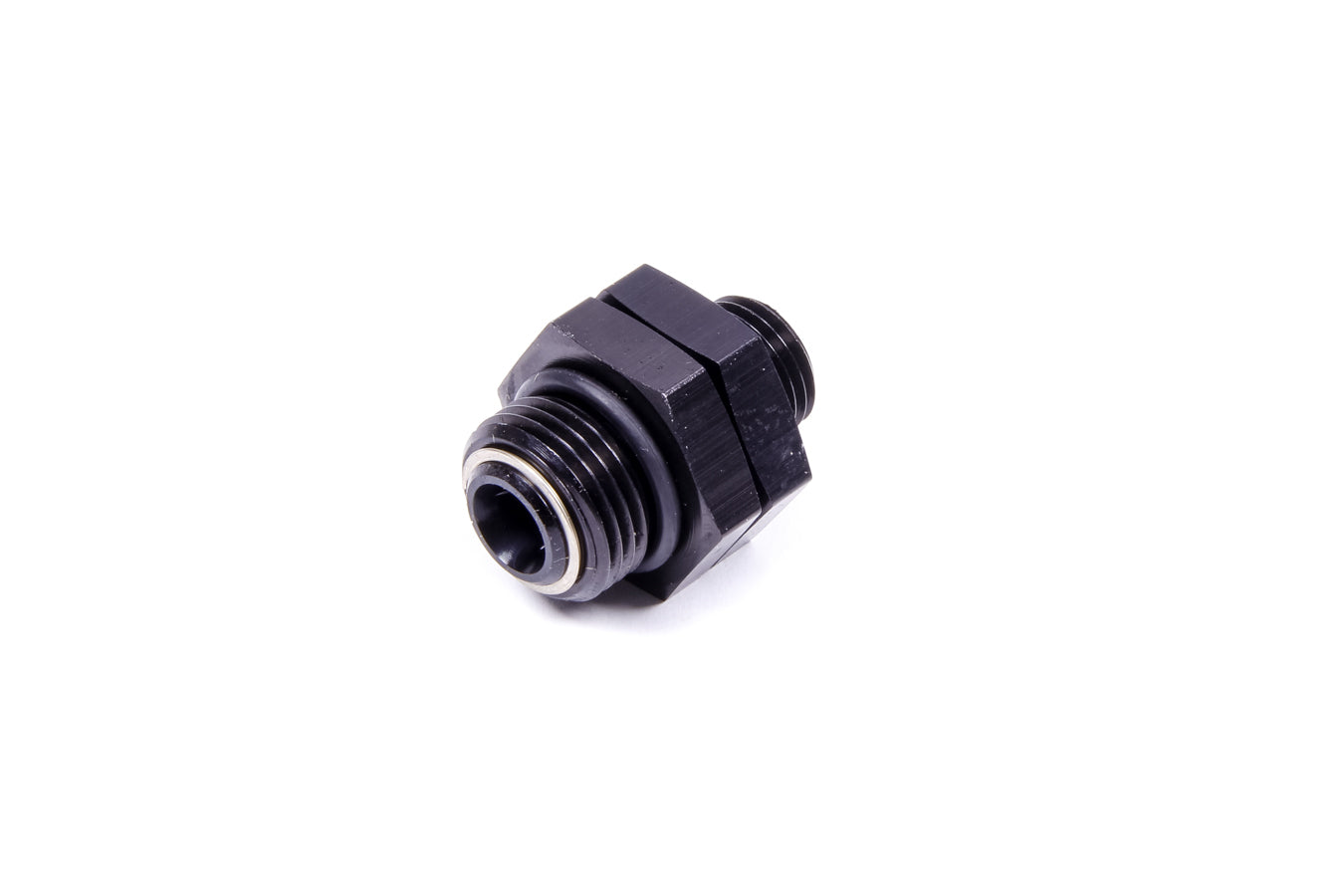 AEROMOTIVE 15681 #8 ORB to #6 ORB Swivel Adapter Fitting, Aluminum Black Anodized