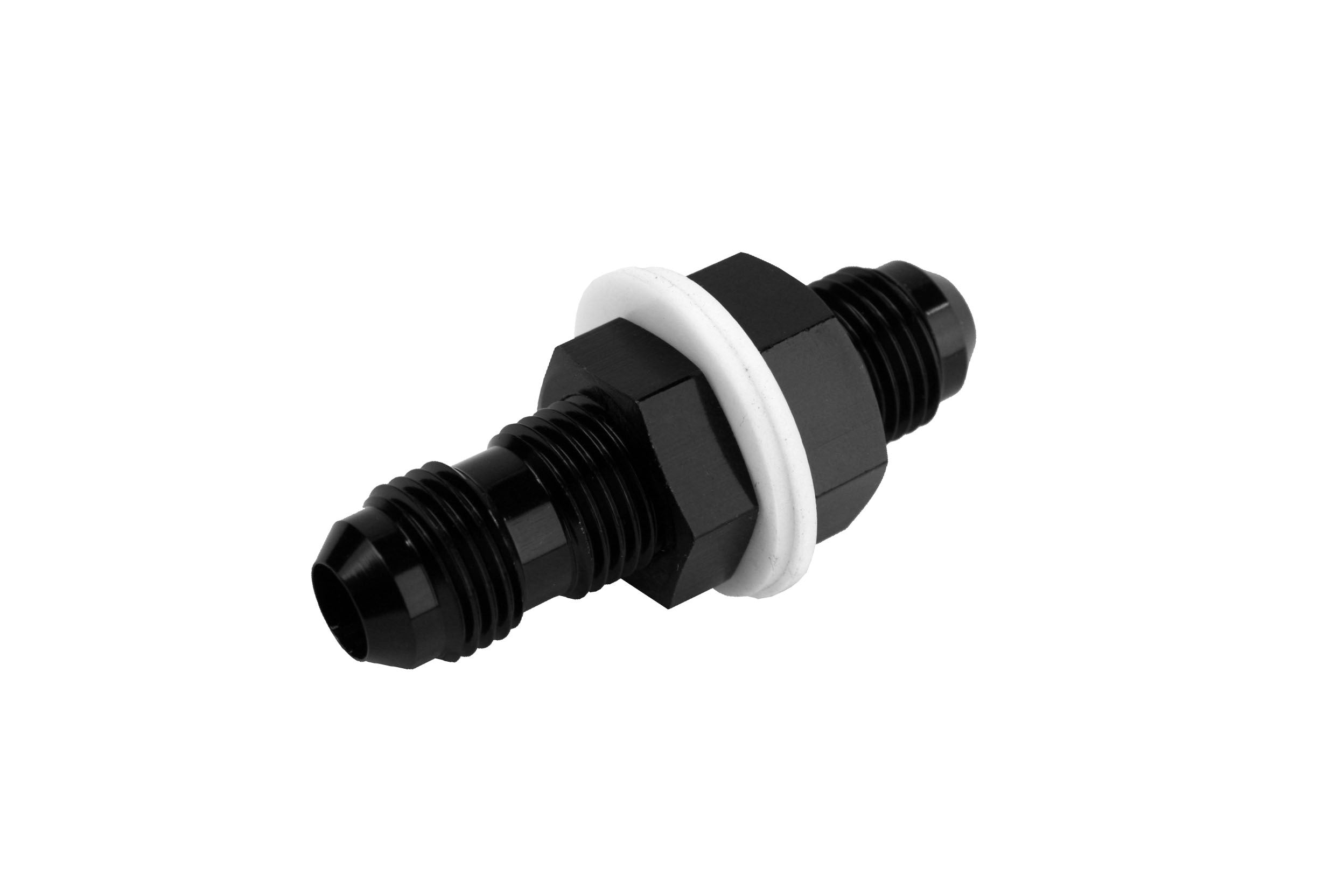 AEROMOTIVE 15684 6AN Bulkhead Fitting Straight Aluminum Black Anodized