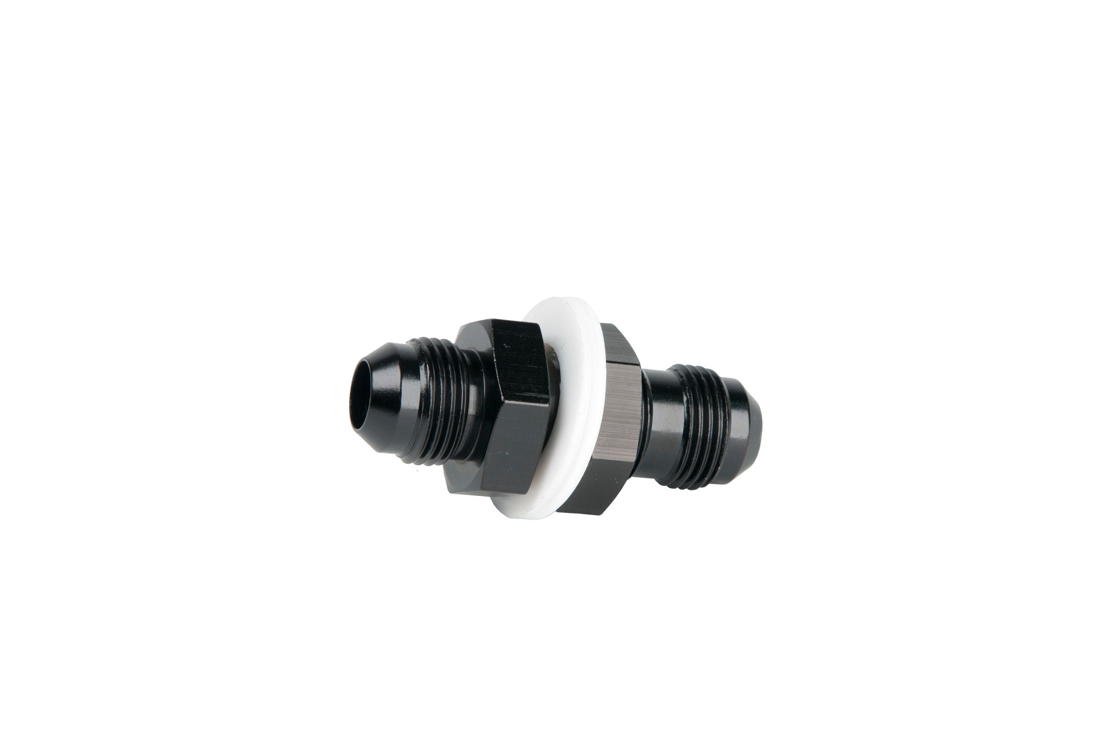 AeroMotivative 15685 8AN Bulkhead Fitting, Straight, Aluminum, Black Anodized