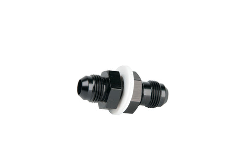 AeroMotivative 15685 8AN Bulkhead Fitting, Straight, Aluminum, Black Anodized