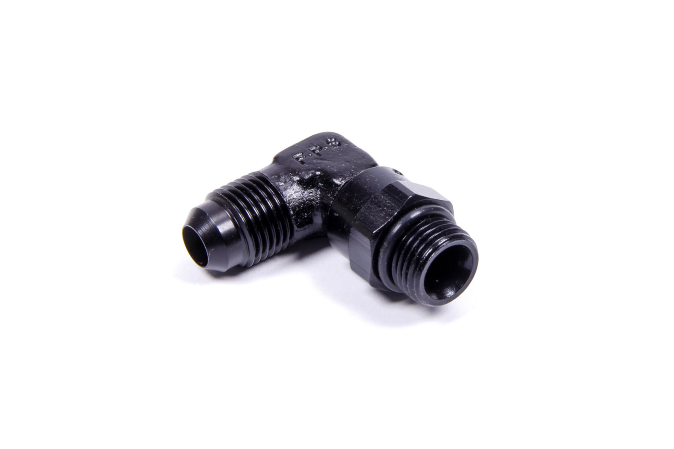 AEROMOTIVE 15689 6AN Male to 6AN ORB 90 Degree Fitting Aluminum Black Anodized