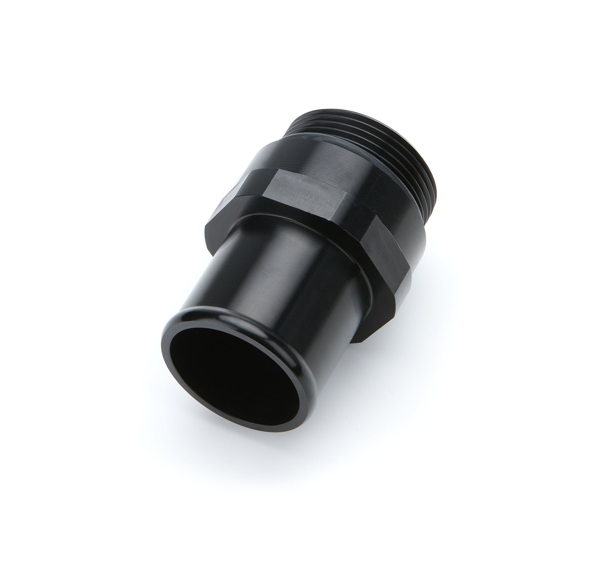 AEROMOTIVE 15770 Coolant Hose Fitting 20AN ORB to 1-1/2 Inch Hose Barb, Aluminum Black Anodized
