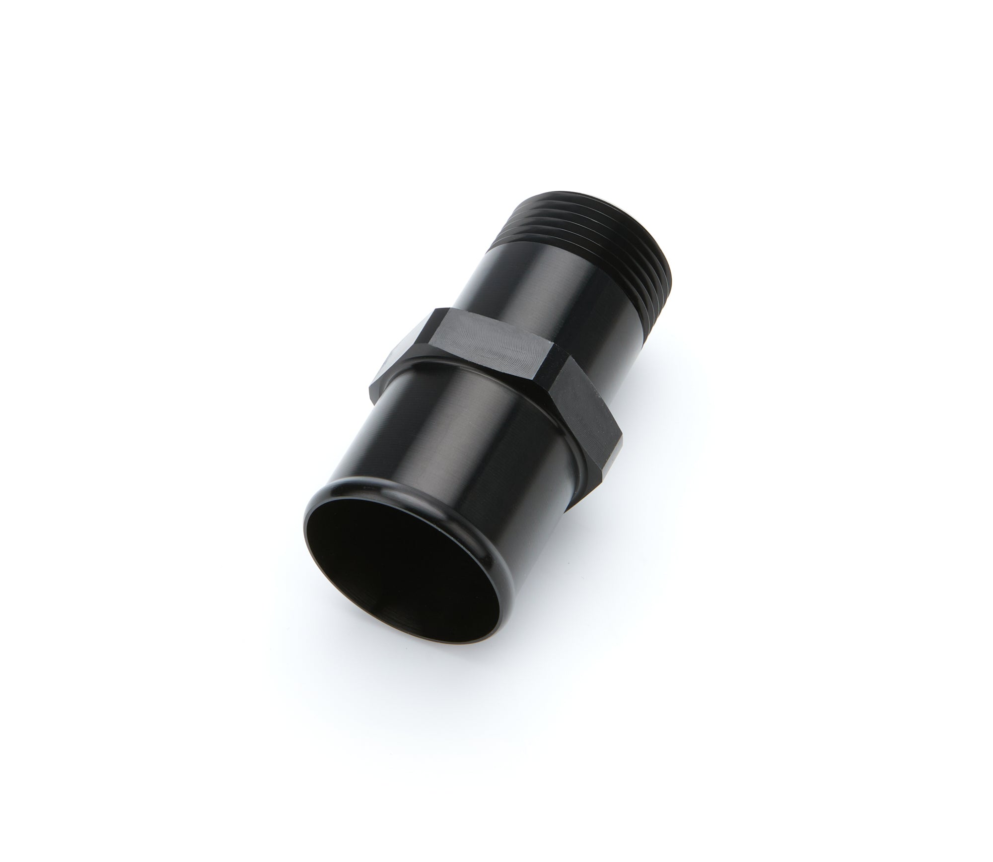 AEROMOTIVE 15772 Coolant Hose Fitting 1 Inch NPT Male to 1-1/2 Inch Hose Barb Aluminum Black Anodized