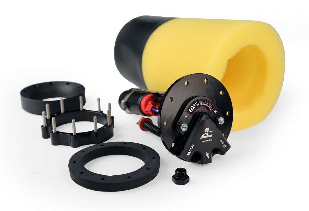 AEROMOTIVE Fuel Pump Universal Phantom 60psi EFI Returnless Electric In-Tank 340 GPH with 6 AN Female O-Ring Outlet and Install Kit