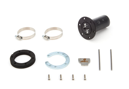AEROMOTIVE 18720 1.5-Inch Screw-On Fuel Cap with Flush Remote Mount and 6-Bolt Flange in Black Anodized Aluminum