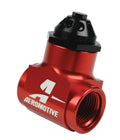 AEROMOTIVE Vacuum Pump Regulator Part Number 33101 with 12 AN Female O-Ring Inlet and Outlet, 1/8 Inch NPT Port, Aluminum Black and Red Anodized Finish