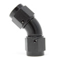 AEROMOTIVE 65612 F-F Swivel 45-Degree AN Fitting Aluminum Black Anodized
