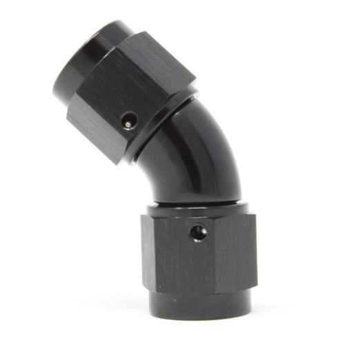 AEROMOTIVE 65612 F-F Swivel 45-Degree AN Fitting Aluminum Black Anodized