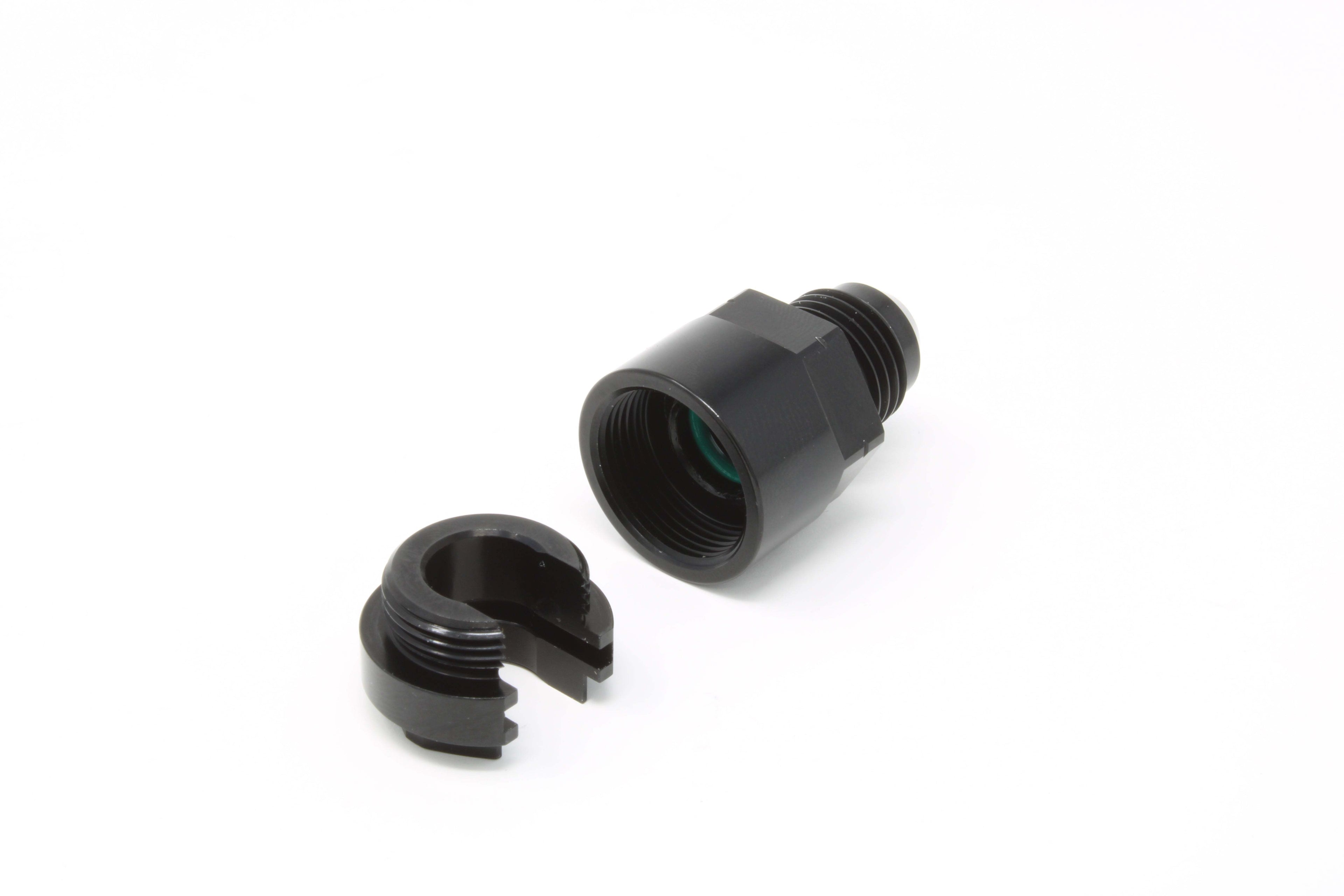 AEROMOTIVE AFS65613 VaporWorx Fuel Line Adapter, 6AN Male to 3/8 Inch Female Quick Disconnect, Aluminum Black Anodized