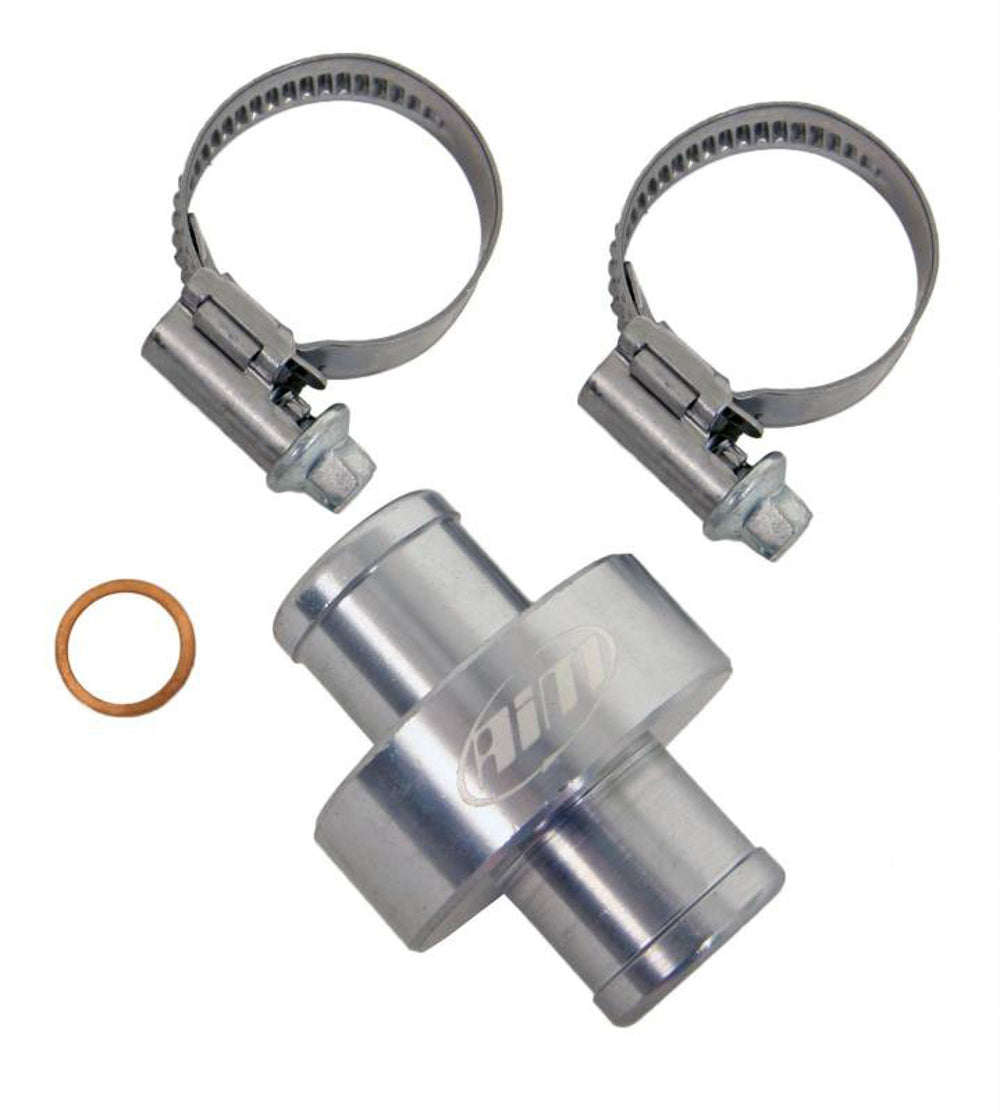 AIM Sports Water Temp Fitting Inline 5/8 inch and 3/4 inch Hose Barb with 1/4 inch NPT Female Port