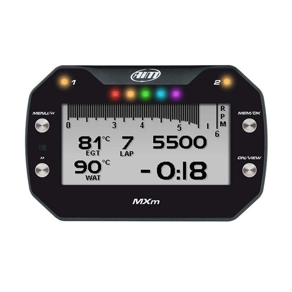 AIM Sports X87MXM0000 MXM Compact Dash Data Logger with Speed, RPM, Lambda, and Temperature Monitoring