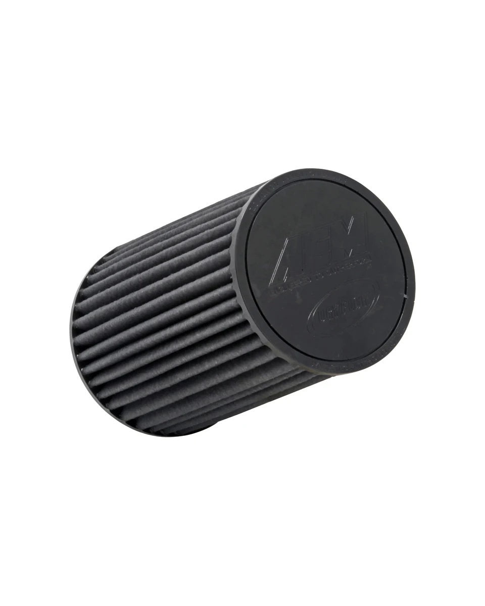 AEM Induction AEM-21-2049BF DryFlow Race Air Filter, Clamp-On, Conical, 6-Inch Base, 5.125-Inch Top Diameter, 8.938-Inch Tall, 3.5-Inch Flange, Synthetic Material, Black Finish, Universal Fit