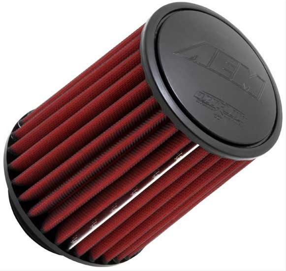 AEM Induction AEM-21-2147DK DryFlow Clamp-On Conical Air Filter, 6 Inch Base, 5-1/4 Inch Top Diameter, 7 Inches Tall, Red Synthetic Material