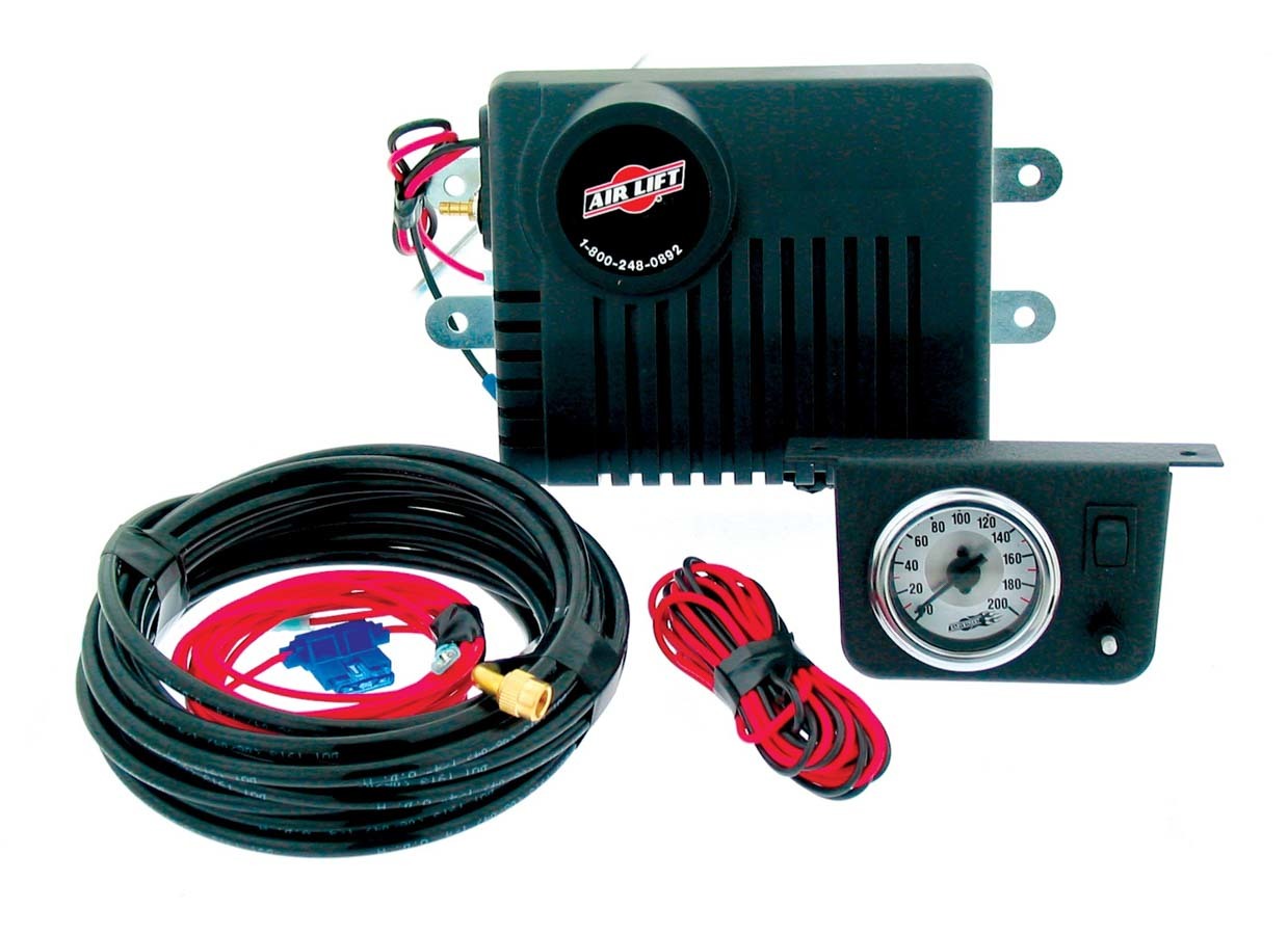 Air Lift 25804 160 PSI Air Shock Compressor with Single Gauge for Vehicle Suspension
