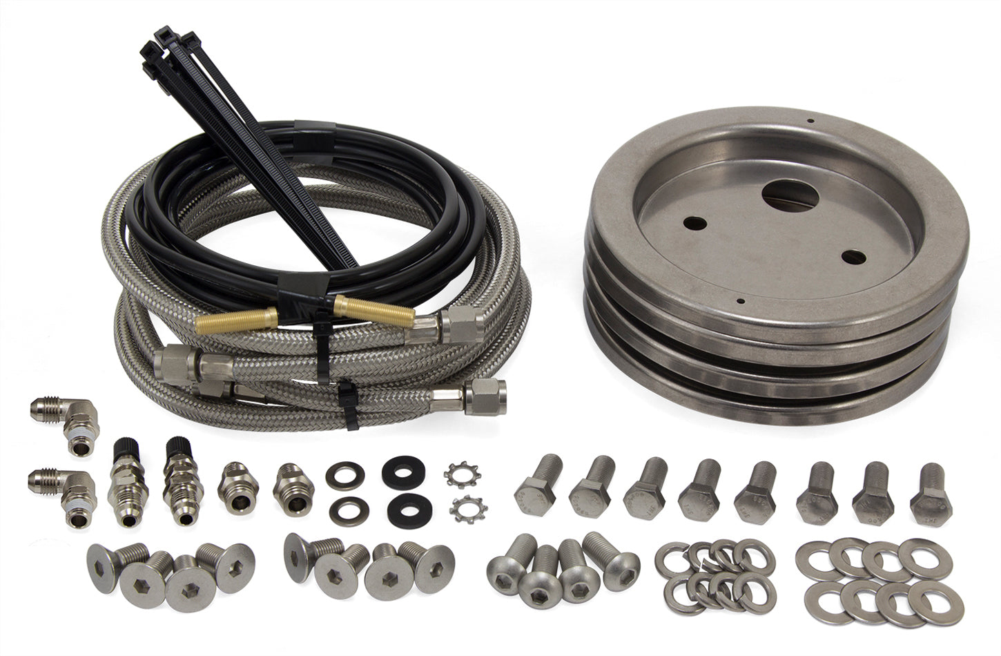 AIR LIFT LoadLifter 5000 Ultimate Plus Upgrade Kit with Replacement Lines, Fittings, Spring Plates, and Stainless Wire Ties