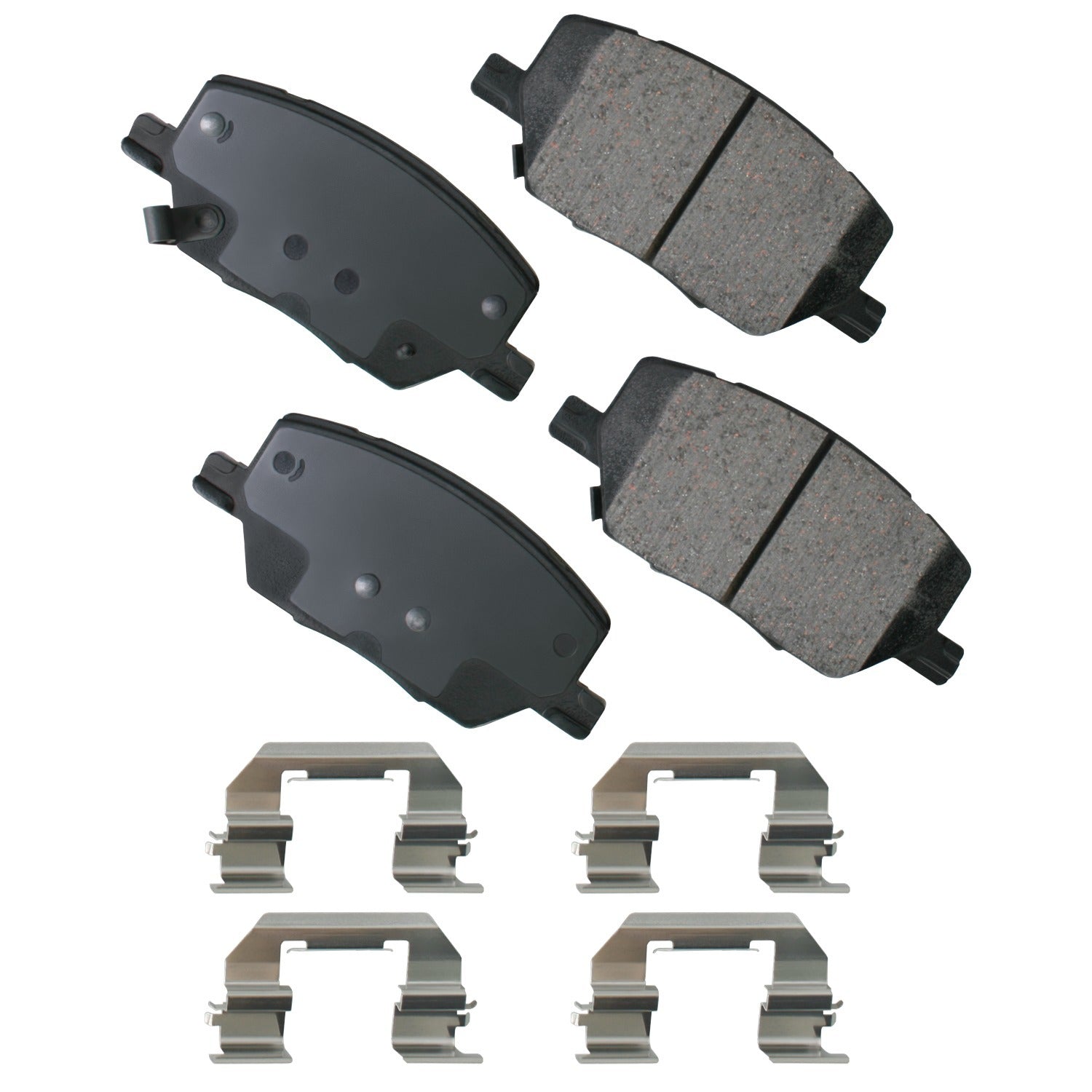 Akebono Brake Corporation ACT1811 ProAct Ultra-Premium Front Brake Pads with Hardware for Fiat 500X, Jeep Compass, and Renegade