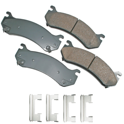 Akebono Brake Corporation ACT785 ProACT Ultra-Premium Brake Pads for Front and Rear - 18.4 mm Thickness, Set of 4