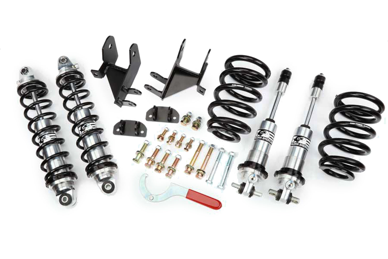 Aldan American 300105 Phantom Series Coil Over Shock Kit for GM A-Body 1968-1972 with Twintube Design and Adjustable Damping