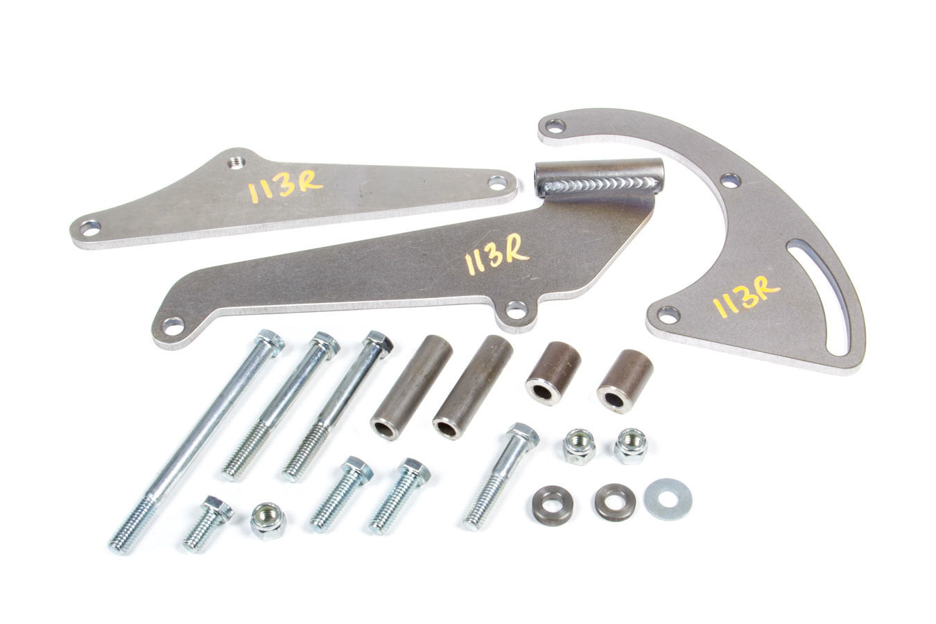 Alan Grove Components 113R Air Conditioning Bracket for Small Block Chevy with Short Water Pump, Passenger Side Mount, Steel, Natural Finish