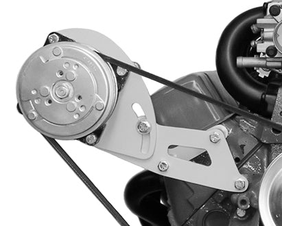 Alan Grove Components SBC LWP Low Profile Passenger Side Air Conditioning Bracket for Small Block Chevy with Sanden 508 Compressor