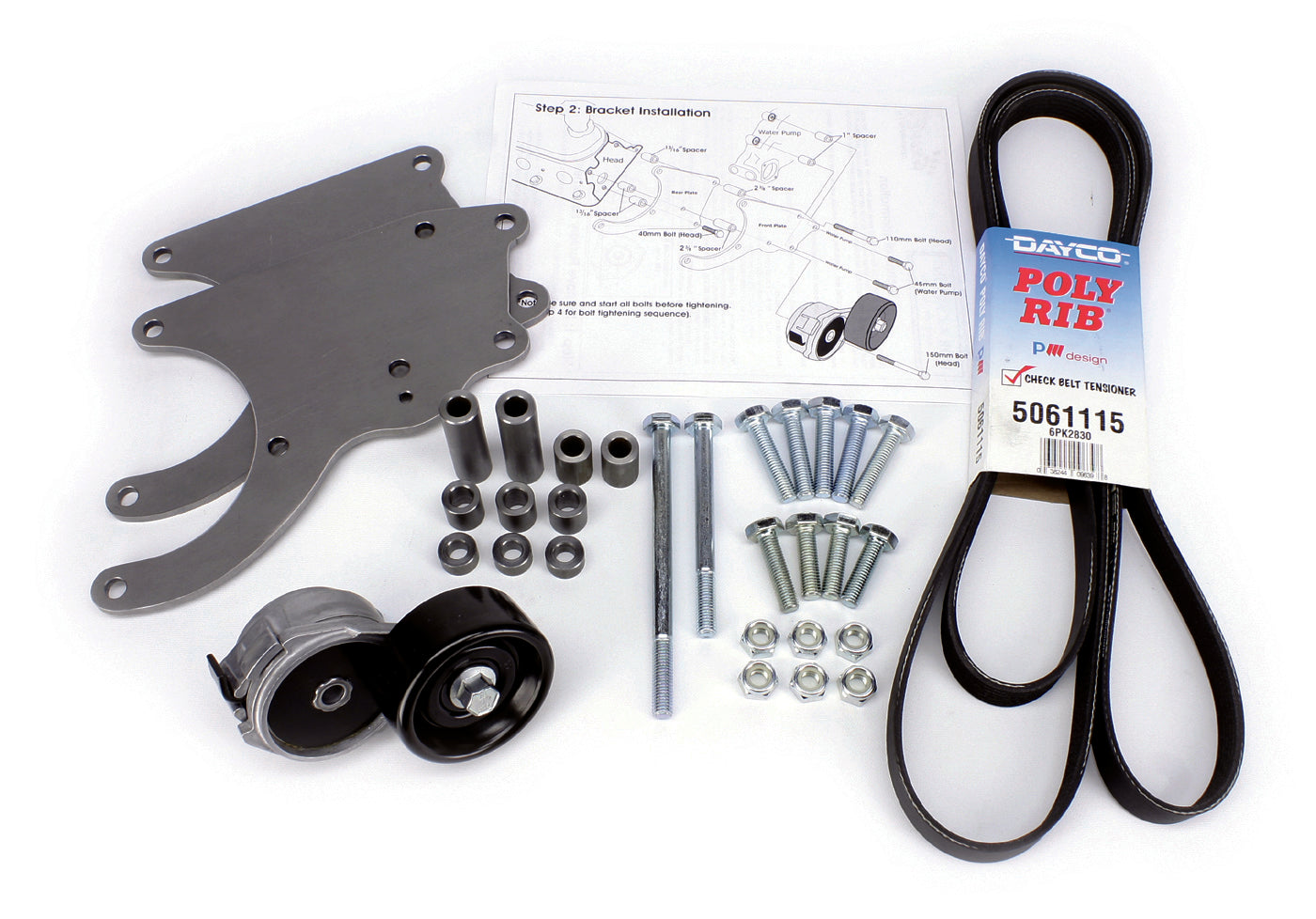 Alan Grove Components ALG140R Low Profile Passenger Side Air Conditioning Bracket for GM LS-Series with Sanden 508 Compressor