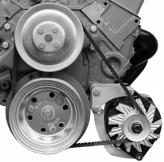 Alan Grove Components 206L Alternator Bracket for Small Block Chevy, Low Mount, Driver Side, Steel, Natural Finish