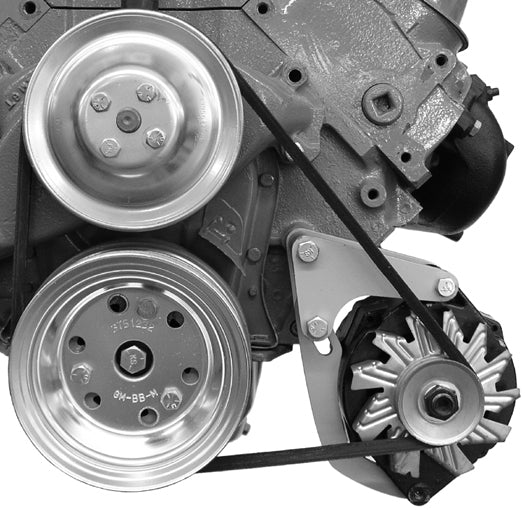 Alan Grove Components 208L Alternator Bracket for Big Block Chevy, Driver Side, Low Mount, Steel, Natural Finish