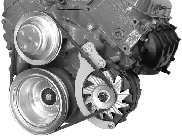 ALAN GROVE COMPONENTS 217L Alternator Bracket for Big Block Chevy Long Water Pump, Driver Side Low Mount, Steel, Natural Finish