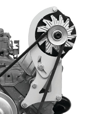 Alan Grove Components SBC Hi-Mount Alternator Bracket Driver Side for Small Block Chevy, Natural Steel