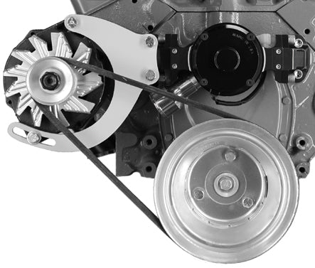 Alan Grove Components 235R Passenger Side Mid Mount Alternator Bracket for Small Block Chevy with Electric Water Pump