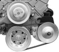 Alan Grove Components Power Steering Pump Mount for Small Block Chevy SBC Short Water Pump, Driver Side, Steel, Natural Finish, Saginaw Pump Compatible