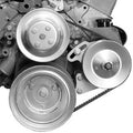 Alan Grove Components SBC LWP Power Steering Pump Bracket for Small Block Chevy, Driver Side, Block Mount, Steel, Natural Finish