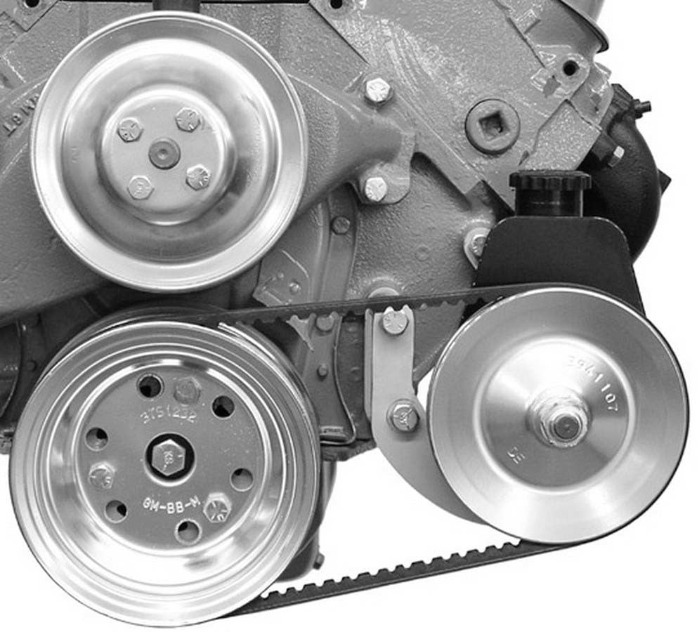 Alan Grove Components BBC SWP Power Steering Pump Bracket for Big Block Chevy, Driver Side, Steel, Natural Finish