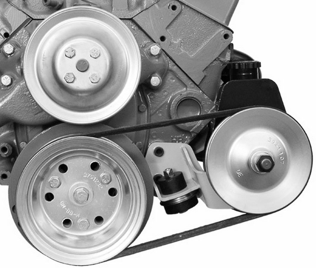 Alan Grove Components 404L Power Steering Pump Bracket for Small Block Chevy, Driver Side, Steel, Natural Finish