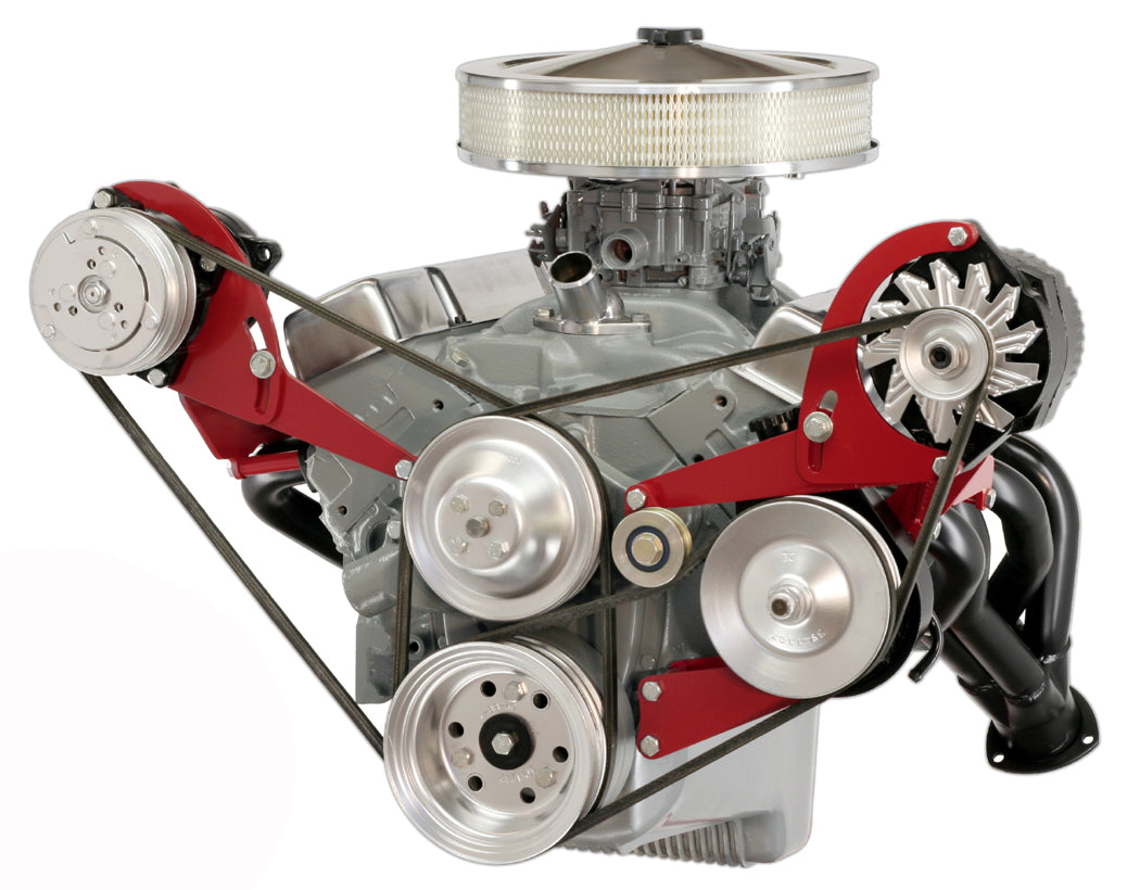 Alan Grove Components 600L Alternator and Power Steering Bracket for Small Block Chevy, Driver Side Mount, Steel, Natural Finish