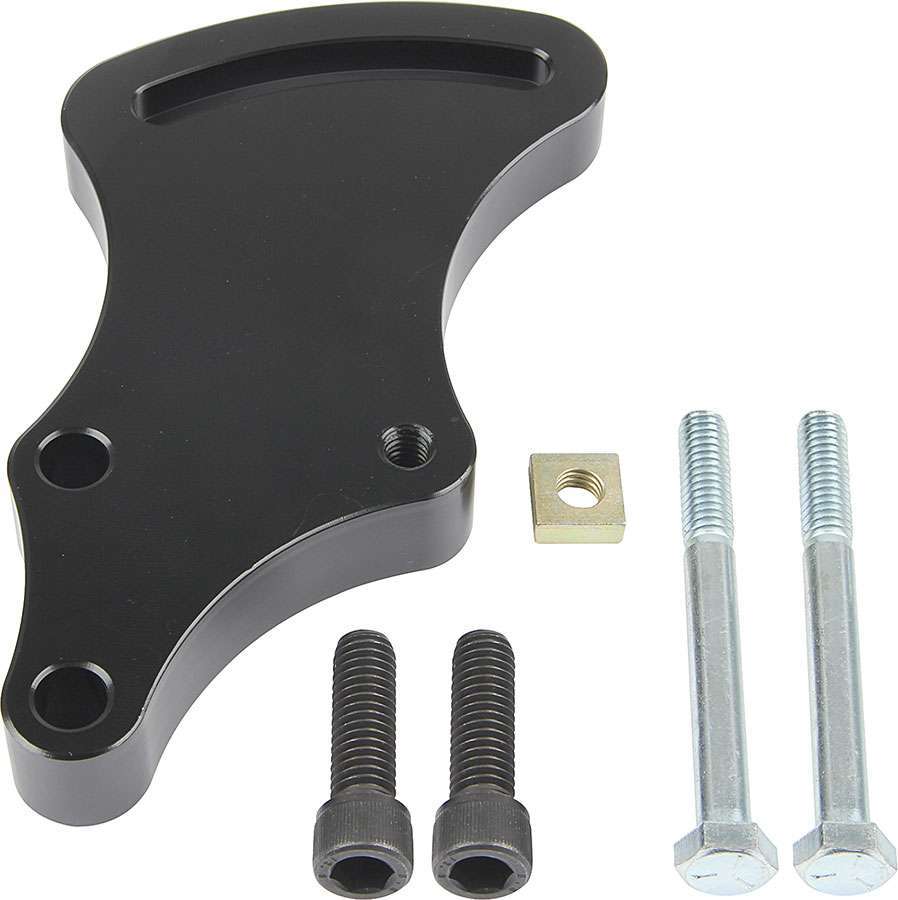 Allstar Performance ALL48503 Power Steering Pump Bracket Kit for Small Block Chevy, Driver Side, Block Mount, Aluminum, Black Anodized, Short Water Pump