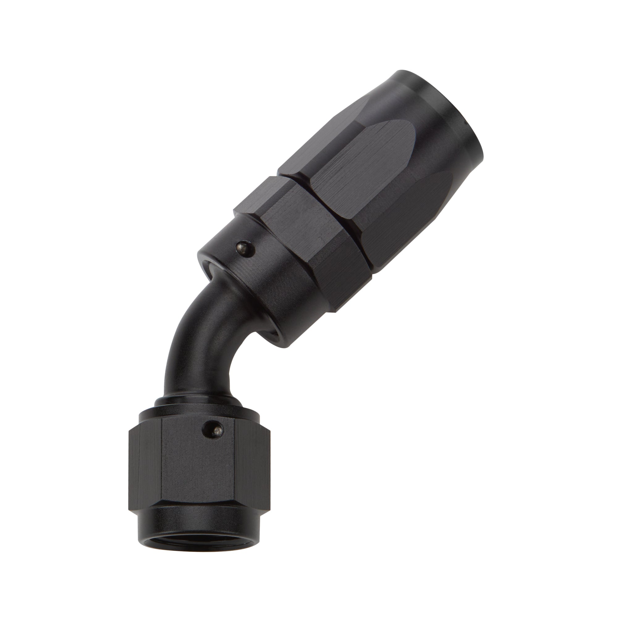 Allstar Performance ALL49334 Reusable 45 Degree Hose End Elbow for -10 AN Hose, Aluminum Black Anodized