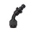 Allstar Performance ALL49432 Pushlock Hose End 45 Degree Elbow -6 AN Aluminum Black Anodized