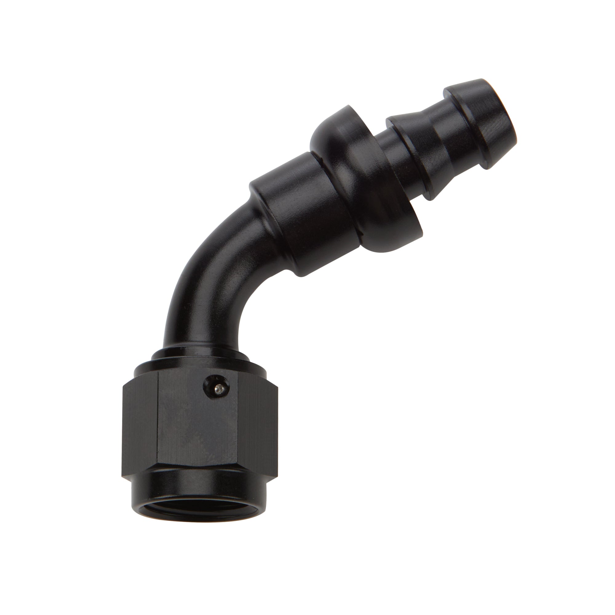 Allstar Performance ALL49446 Black Anodized 16 AN Pushlock Hose End 60 Degree Elbow