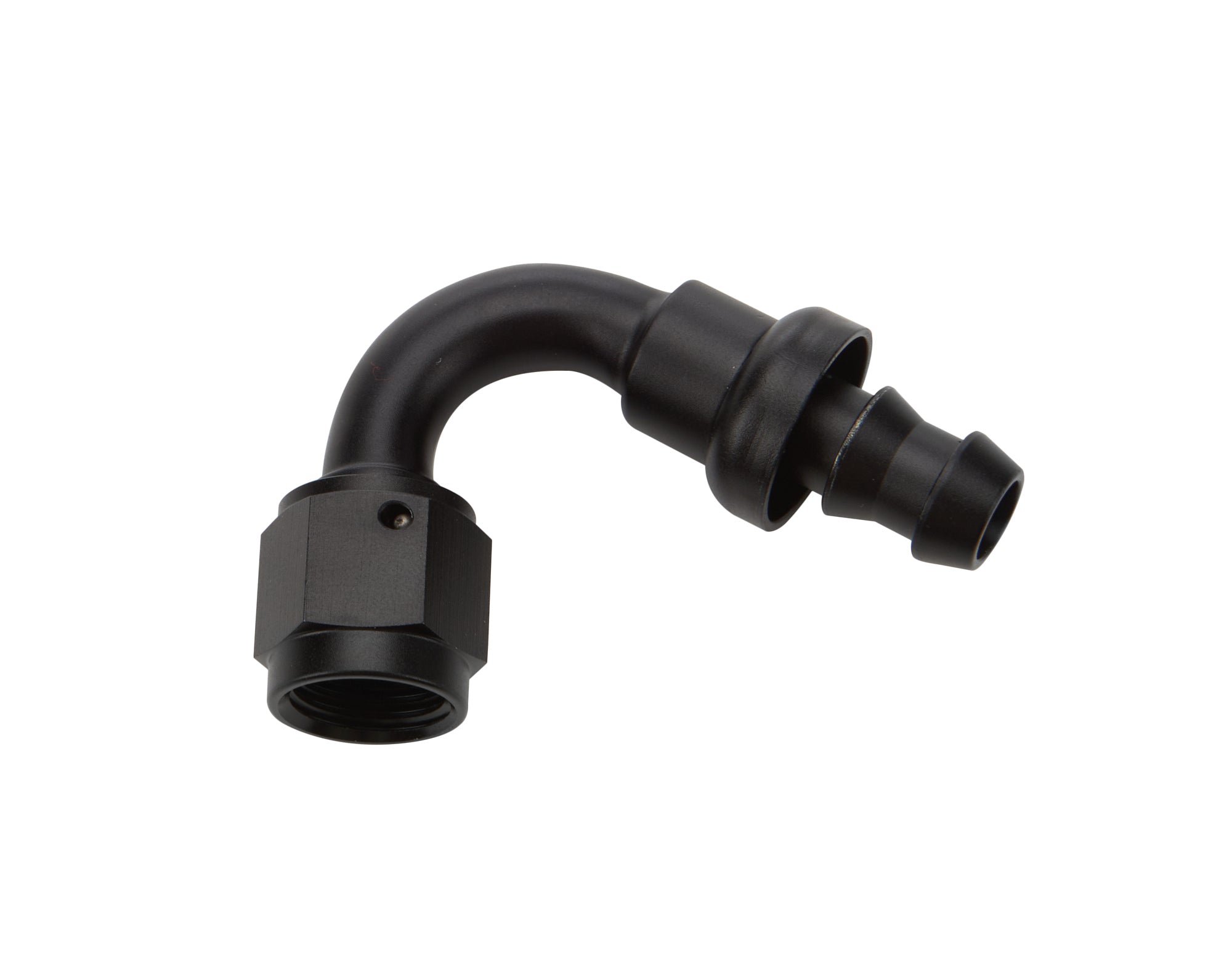 Allstar Performance ALL49462 Pushlock Hose End 120 Degree Elbow -6 AN Aluminum Black Anodized
