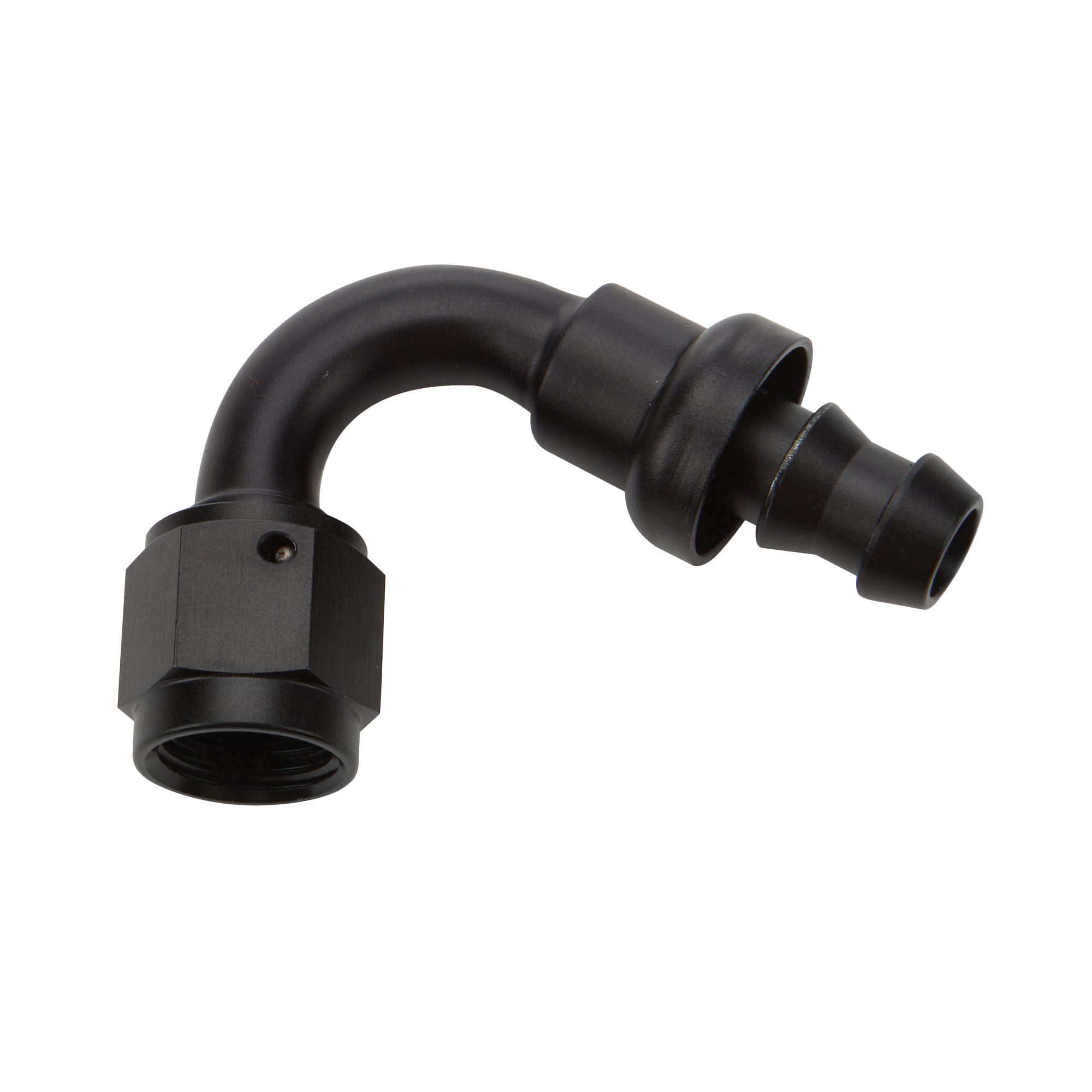 Allstar Performance ALL49466 Pushlock Hose End 120 Degree Elbow -16 AN Aluminum Black Anodized