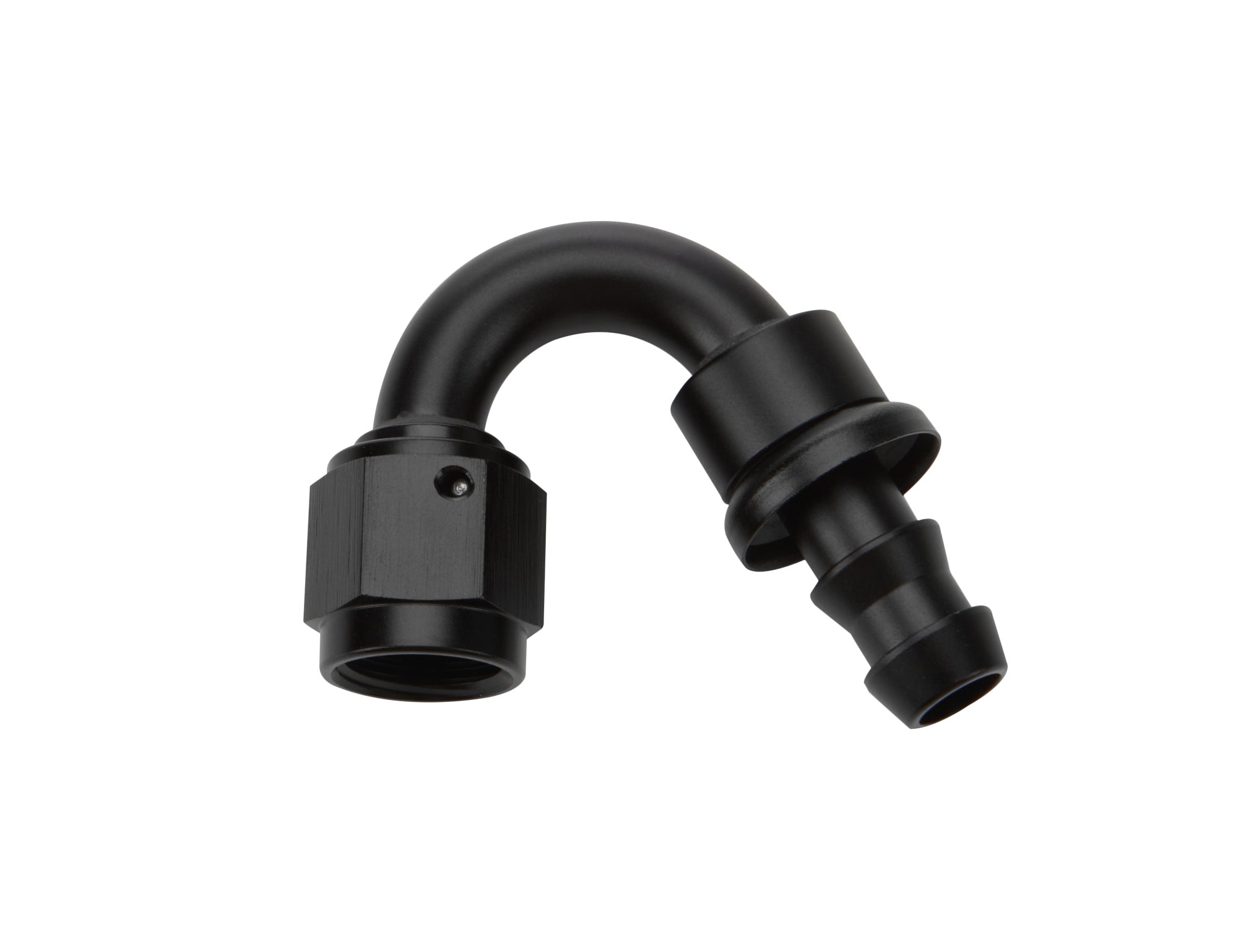 Allstar Performance ALL49472 Pushlock Hose End 150 Degree Elbow -6 AN Black Aluminum