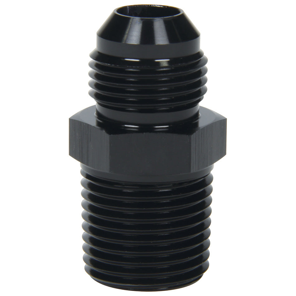 Allstar Performance ALL49514 AN to NPT Straight Adapter 8 AN Male to 1/2 Inch NPT Male Aluminum Black Anodized
