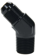 Allstar Performance ALL49541 45 Degree AN to NPT Adapter -6 AN Male to 1/2 Inch NPT Male Aluminum Black Anodized