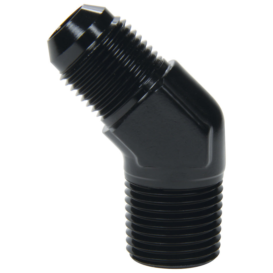 Allstar Performance ALL49544 AN to NPT 45 Degree Adapter -8 AN Male to 1/2 Inch NPT Male Aluminum Black Anodized