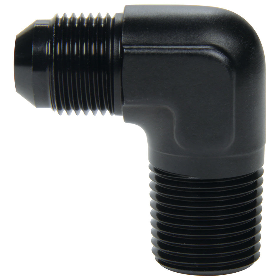 Allstar Performance ALL49574 AN to NPT 90 Degree Adapter -8 AN Male to 1/2 Inch NPT Male, Aluminum, Black Anodized